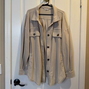 La Miel Tan Lightweight Oversized Sherpa Cardigan Womens Size M